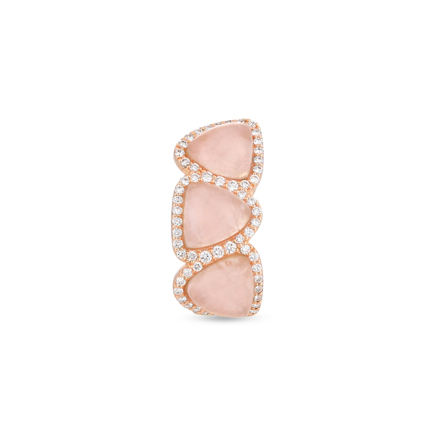 La miniera Rose Gold Rose Quartz Diamond Earring