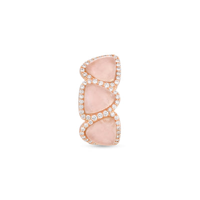 La miniera Rose Gold Rose Quartz Diamond Earring