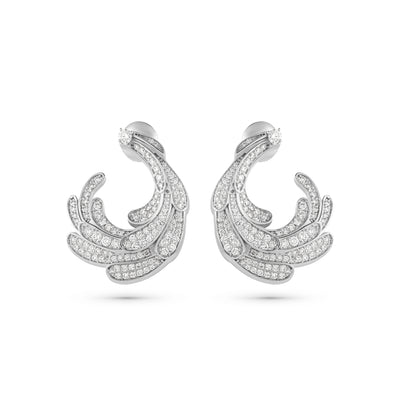  ETOILE WHITE Gold Luna Swirl Earring