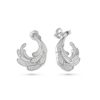 ETOILE WHITE Gold Luna Swirl Earring