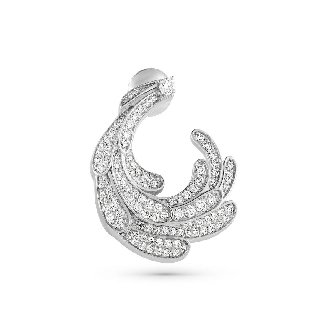 ETOILE WHITE Gold Luna Swirl Earring