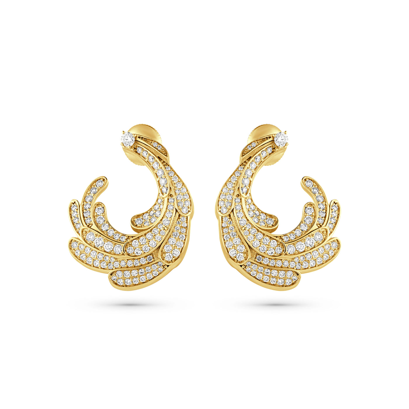 ETOILE Yellow Gold Luna Swirl Earrings