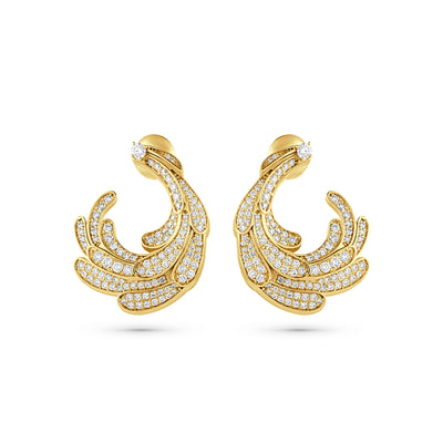  ETOILE Yellow Gold Luna Swirl Earrings