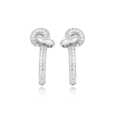 Infinity Knot Diamond Earrings ÉTOILE Radiant Infinity Knot Diamond Earrings in White Gold