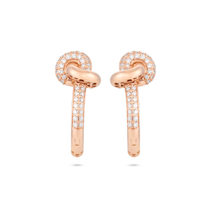 Rose Gold Diamond Infinity Earrings