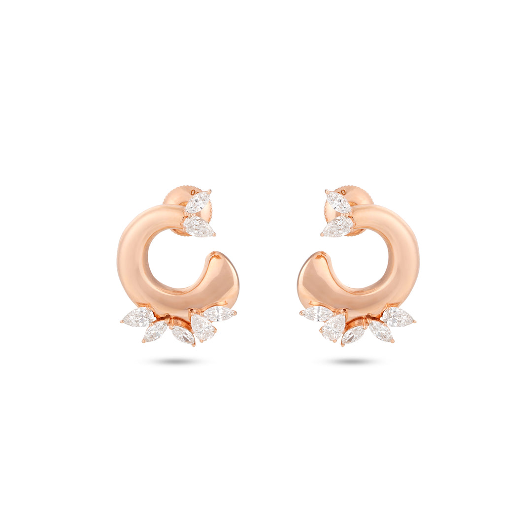 Radiant Rose Gold Diamond Earrings