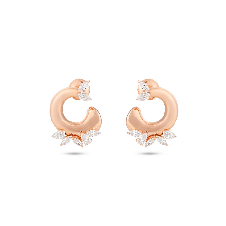 Radiant Rose Gold Diamond Earrings