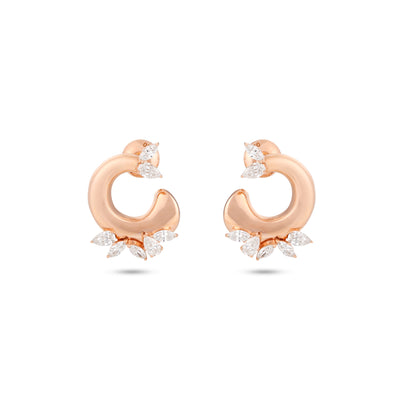  Etoil Radiant Rose Gold Diamond Earrings
