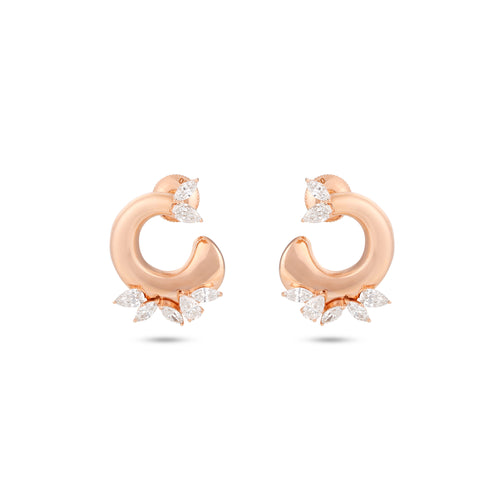  Etoil Radiant Rose Gold Diamond Earrings
