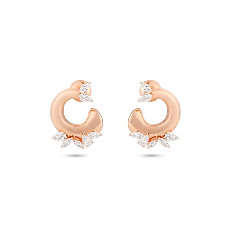 Etoil Radiant Rose Gold Diamond Earrings