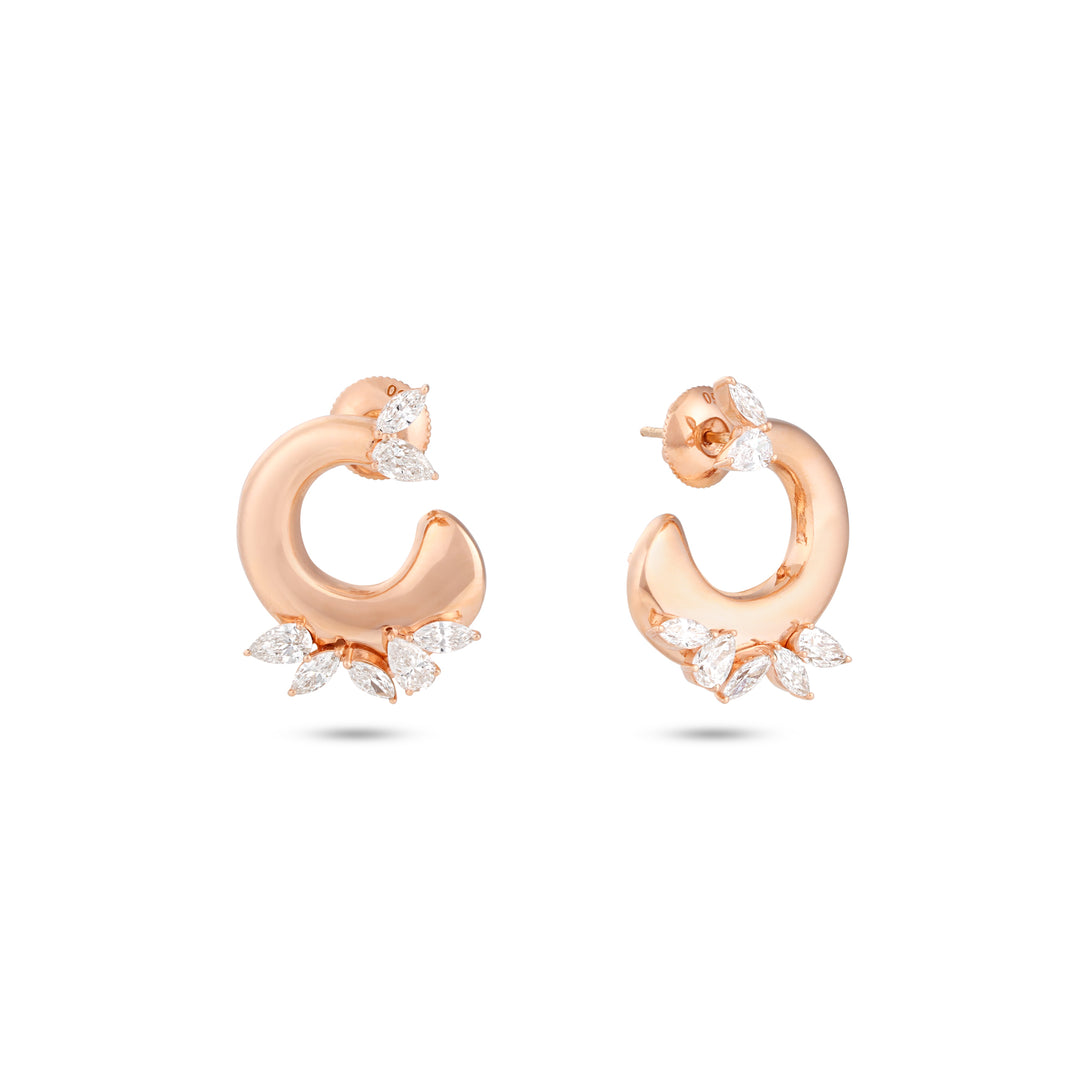 Radiant Rose Gold Diamond Earrings
