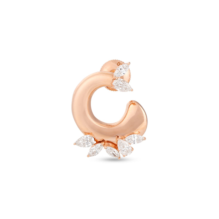 Radiant Rose Gold Diamond Earrings