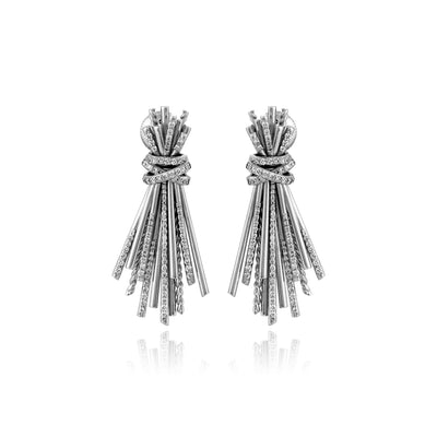 White Gold Diamond Earrings VISTA White Gold Diamond Ribbon Earring