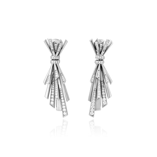 White Gold Diamond Cascade Earrings VISTA White Gold Diamond Cascade Earrings