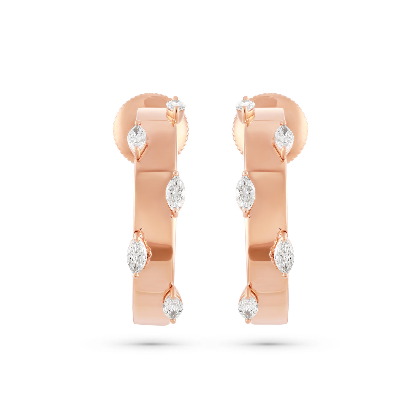 ÉTOILE Radiant Marquise Diamond Earrings in Rose Gold