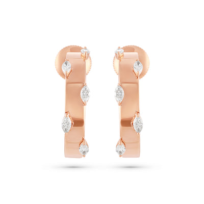 ÉTOILE Radiant Marquise Diamond Earrings in Rose Gold