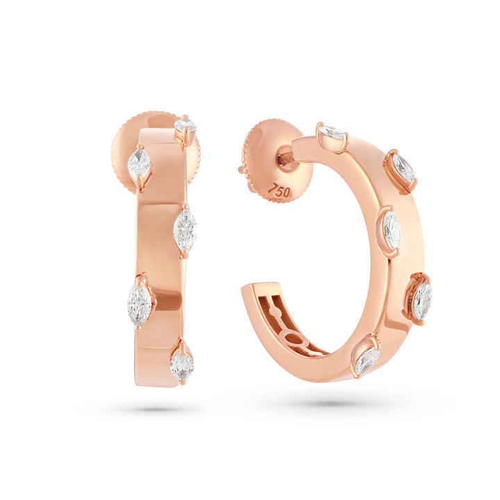 ÉTOILE Radiant Marquise Diamond Earrings in Rose Gold