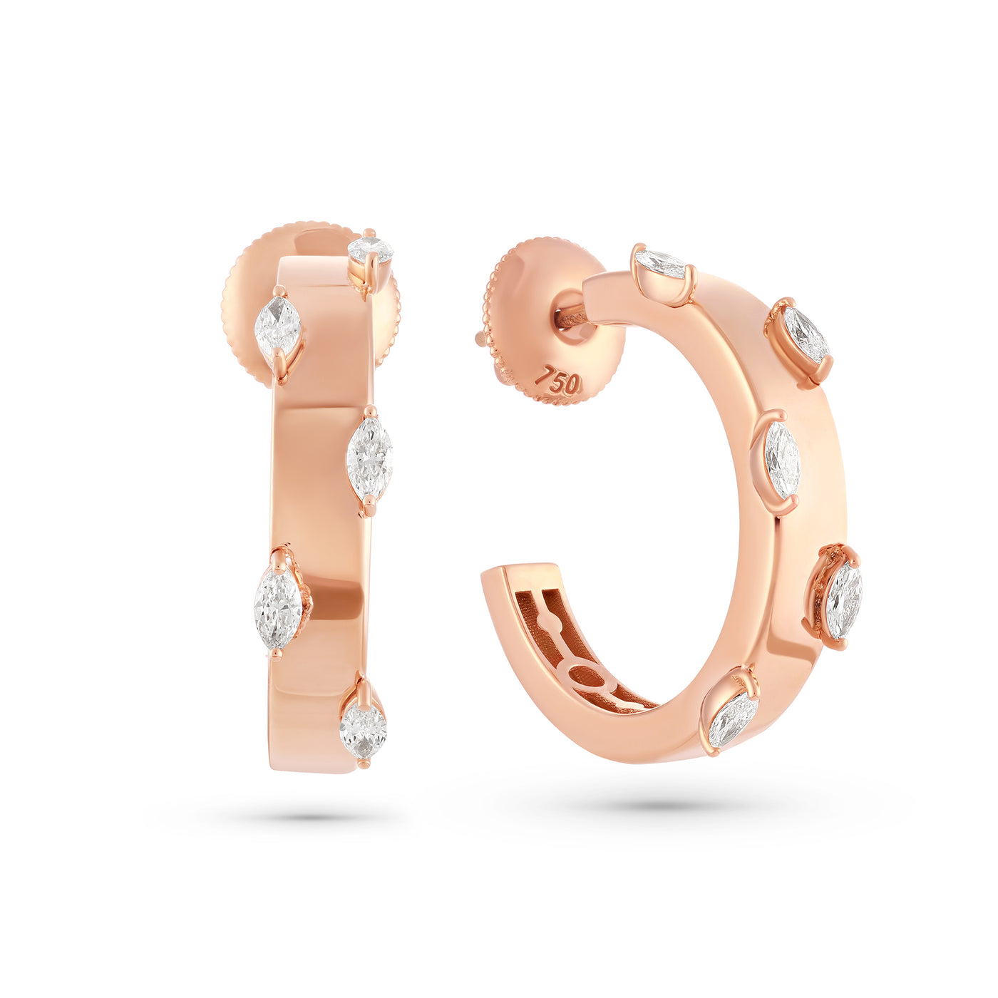 ÉTOILE Radiant Marquise Diamond Earrings in Rose Gold