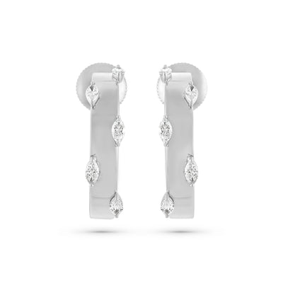 ÉTOILE Radiant Marquise Diamond Earrings in White Gold