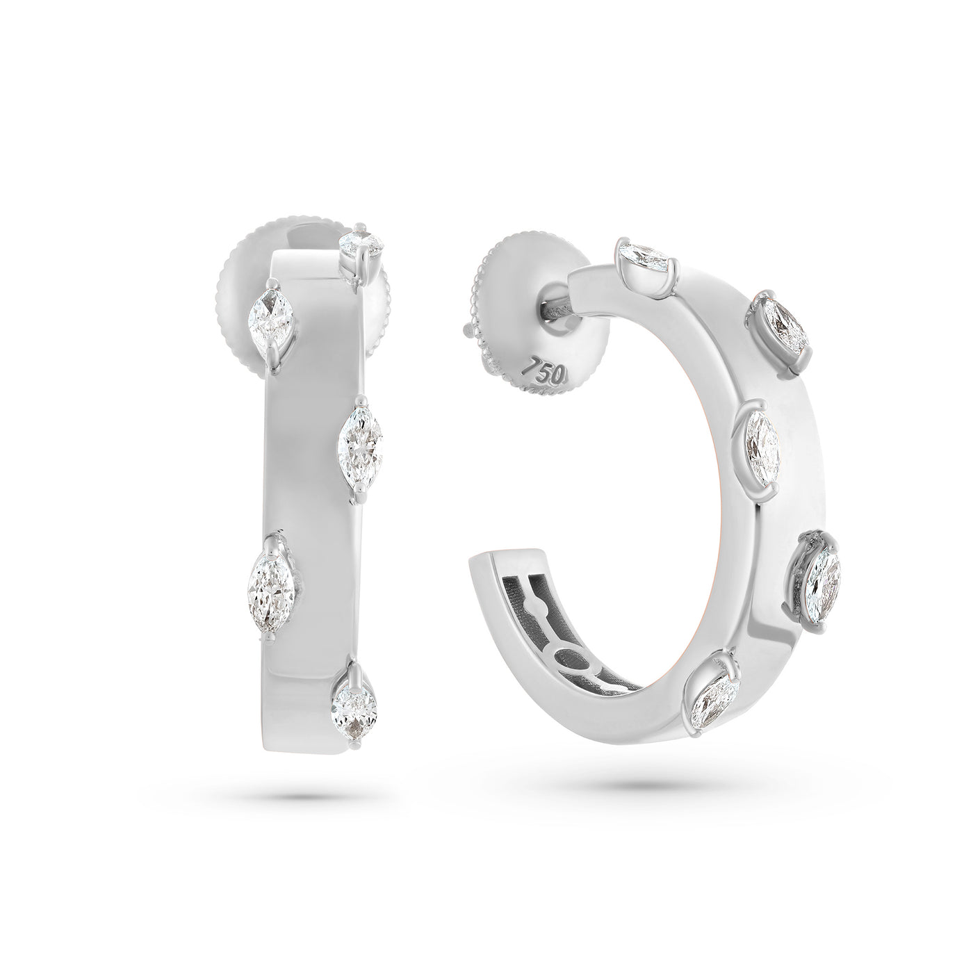 ÉTOILE Radiant Marquise Diamond Earrings in White Gold