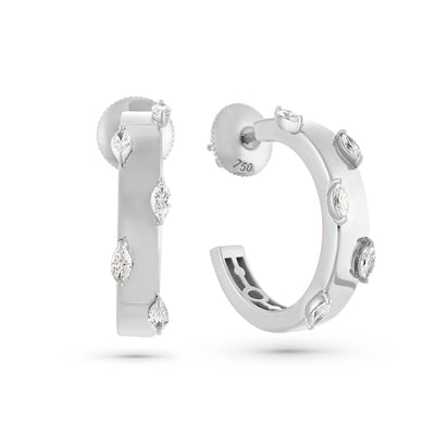 ÉTOILE Radiant Marquise Diamond Earrings in White Gold