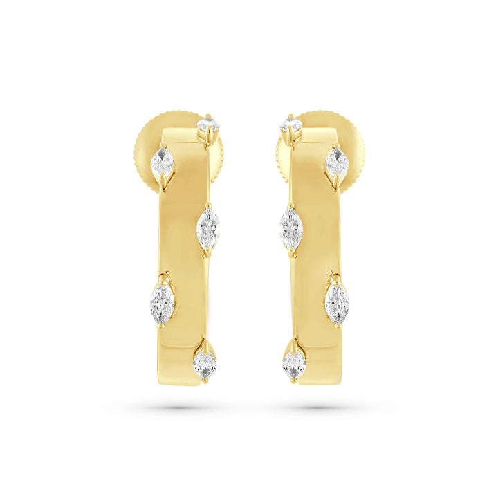ÉTOILE Radiant Marquise Diamond Earrings in Yellow Gold
