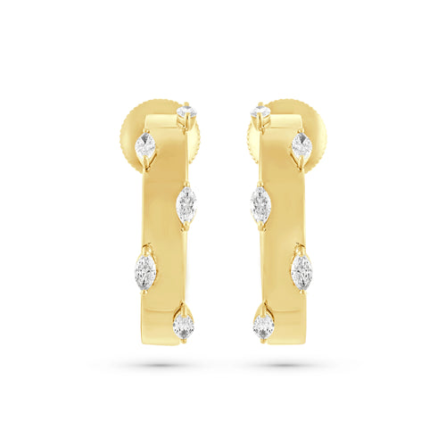 ÉTOILE Radiant Marquise Diamond Earrings in Yellow Gold