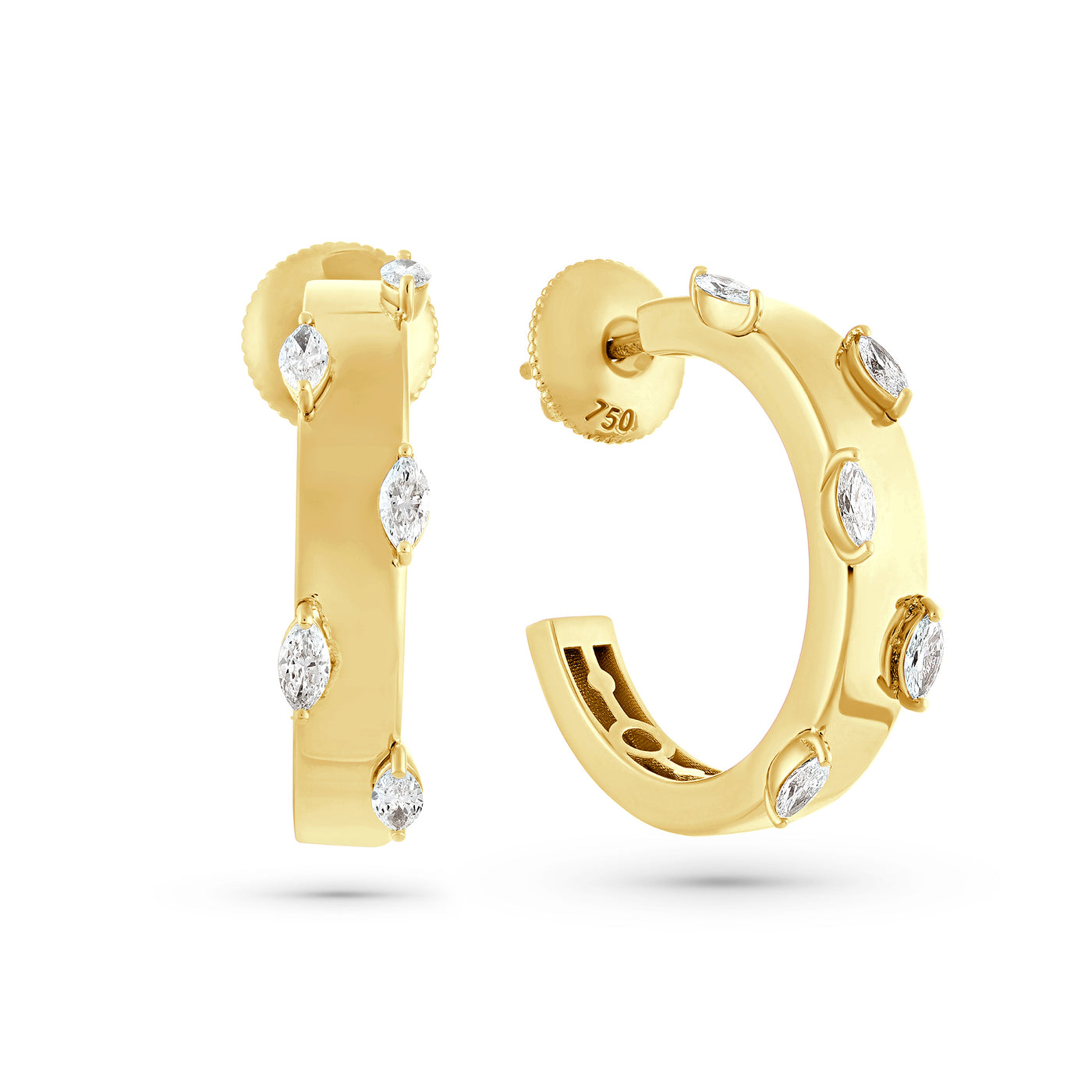 ÉTOILE Radiant Marquise Diamond Earrings in Yellow Gold