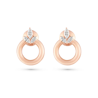  Etoile Radiant Rose Gold Diamond Earrings