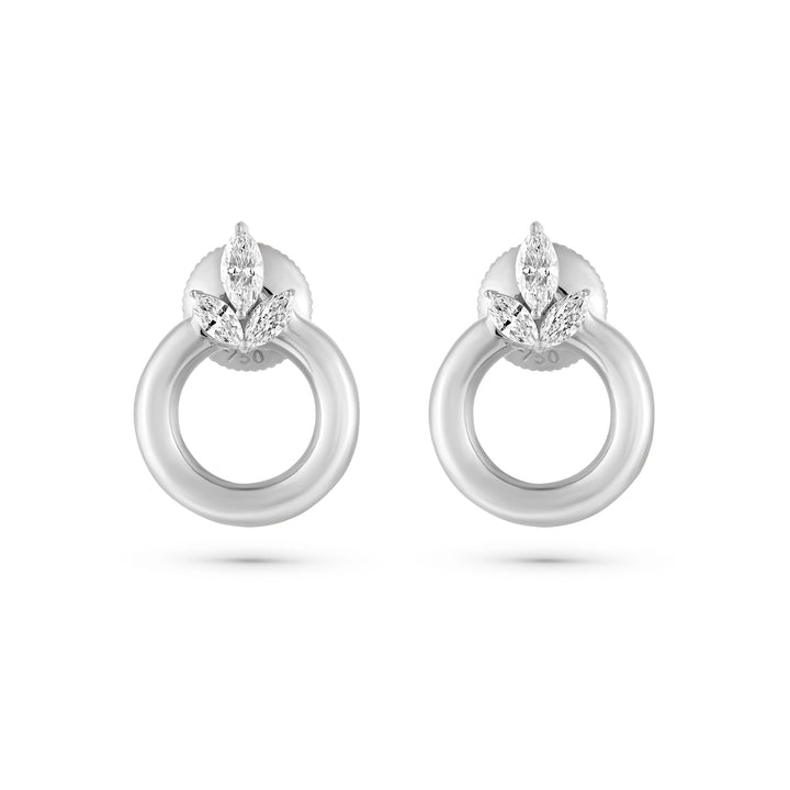 Etoile Radiant White Gold Diamond Earrings
