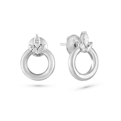 Etoile Radiant White Gold Diamond Earrings