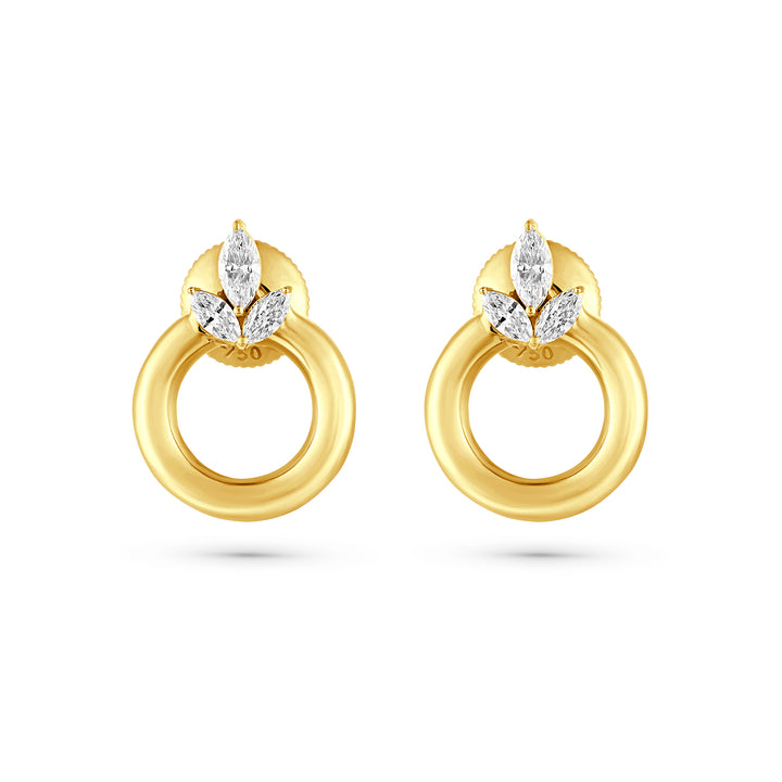 Etoile Radiant Yellow Gold Diamond Earrings