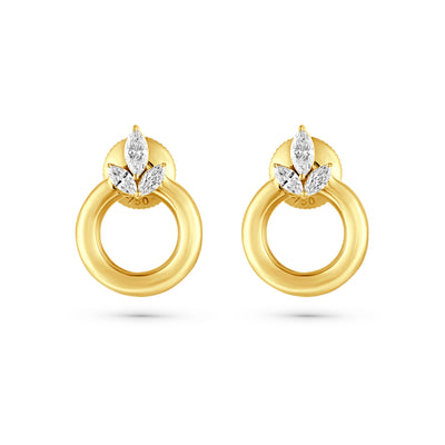  Etoile Radiant Yellow Gold Diamond Earrings