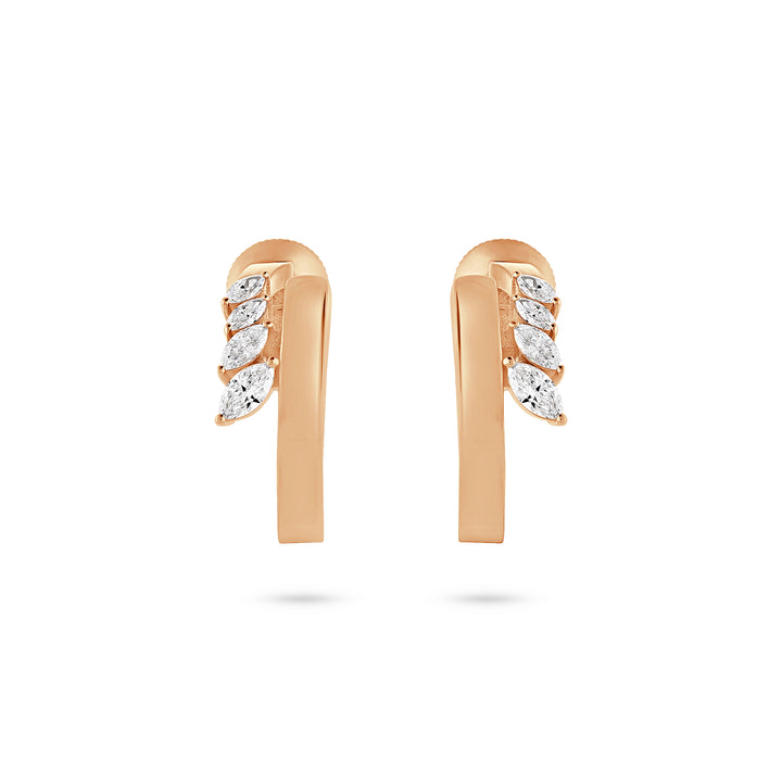 ÉTOILE Rose Gold Marquise Diamond Earrings