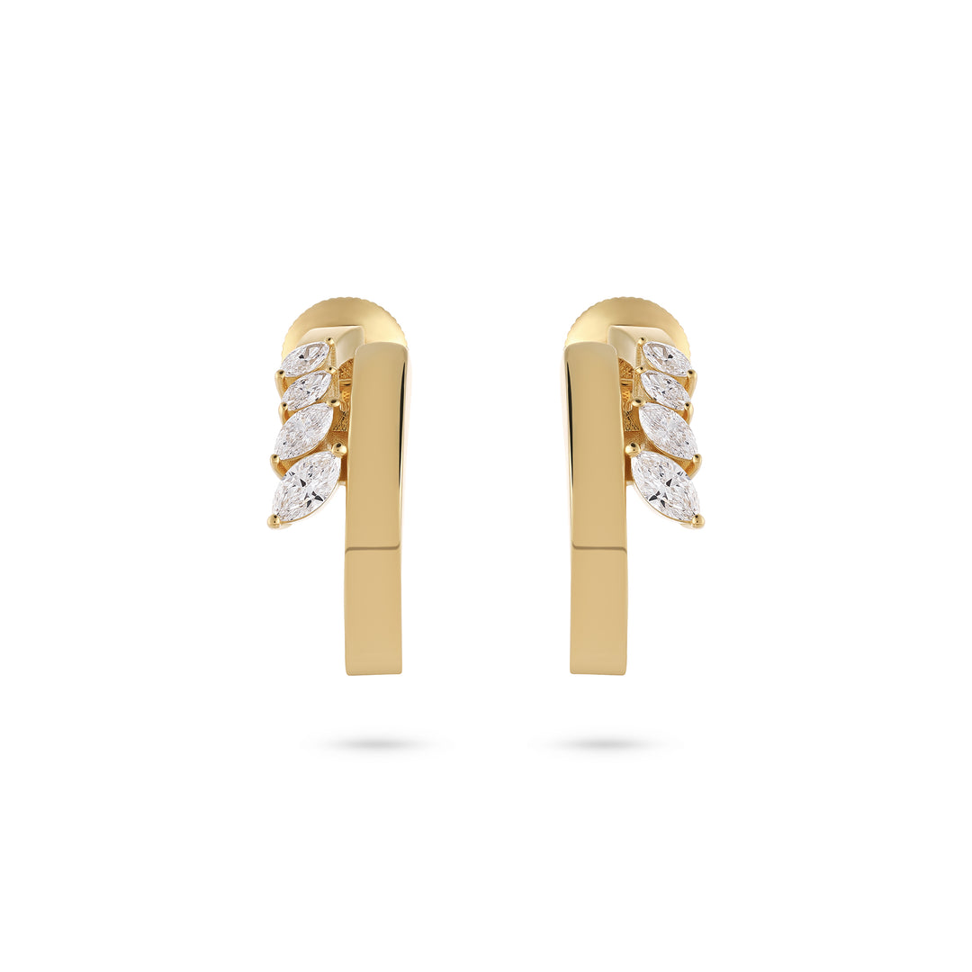 Yellow Gold Marquise Diamond Earrings