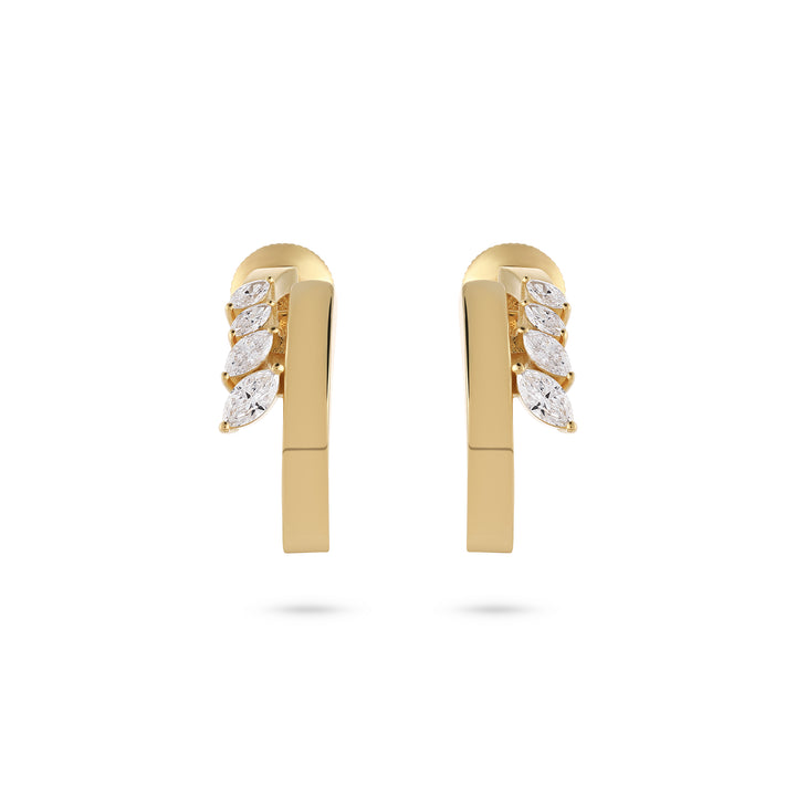 Yellow Gold Marquise Diamond Earrings