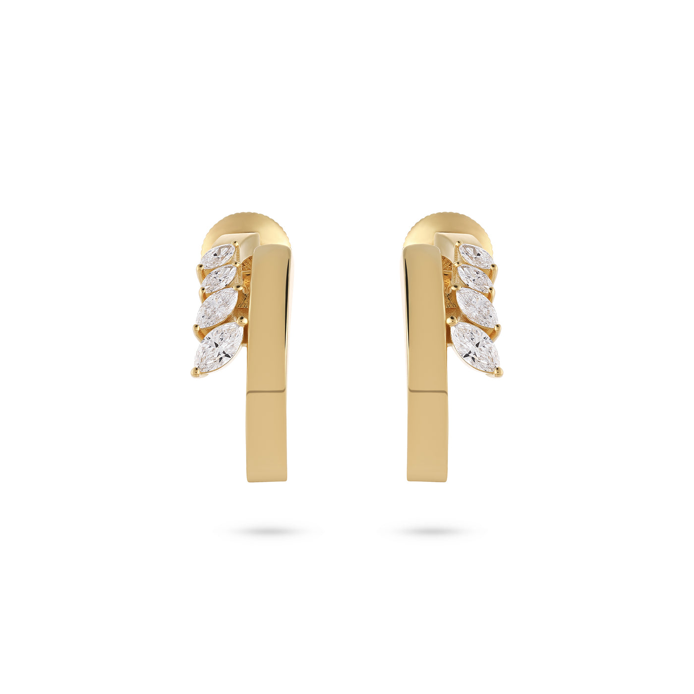 Yellow Gold Marquise Diamond Earrings