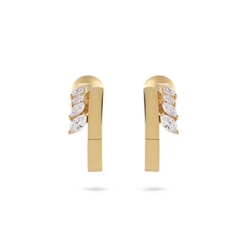 Yellow Gold Marquise Diamond Earrings