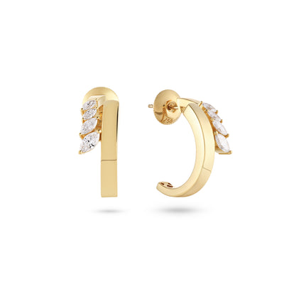 Yellow Gold Marquise Diamond Earrings