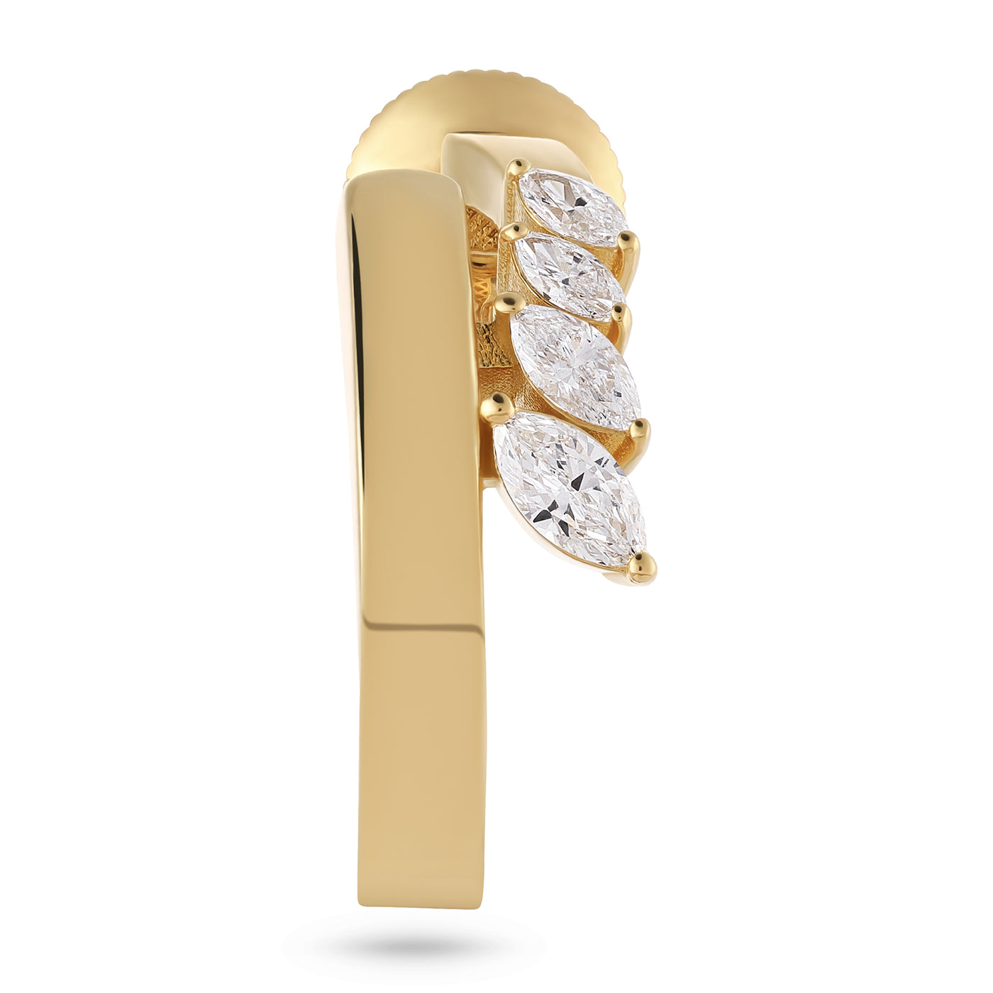 Yellow Gold Marquise Diamond Earrings
