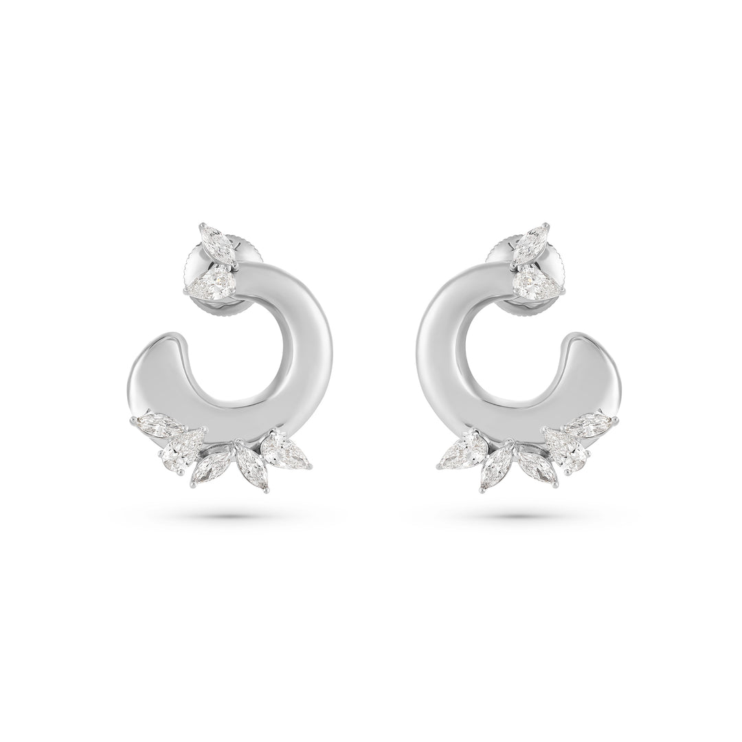 Rose Gold Seculpted Hoop Earrings