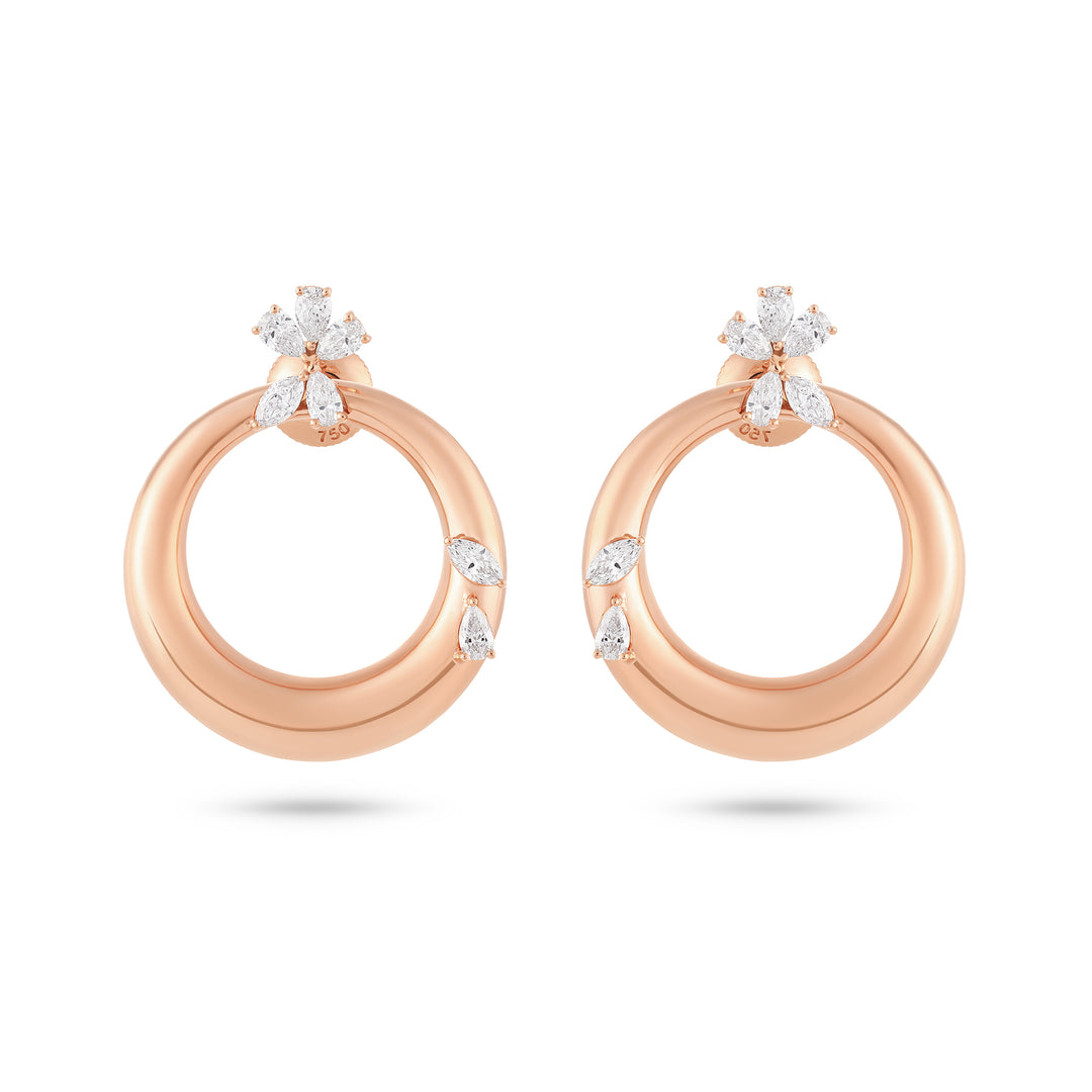 Celestial Crescent Rose Gold earring