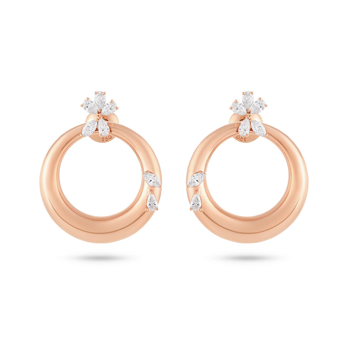 Celestial Crescent Rose Gold earring