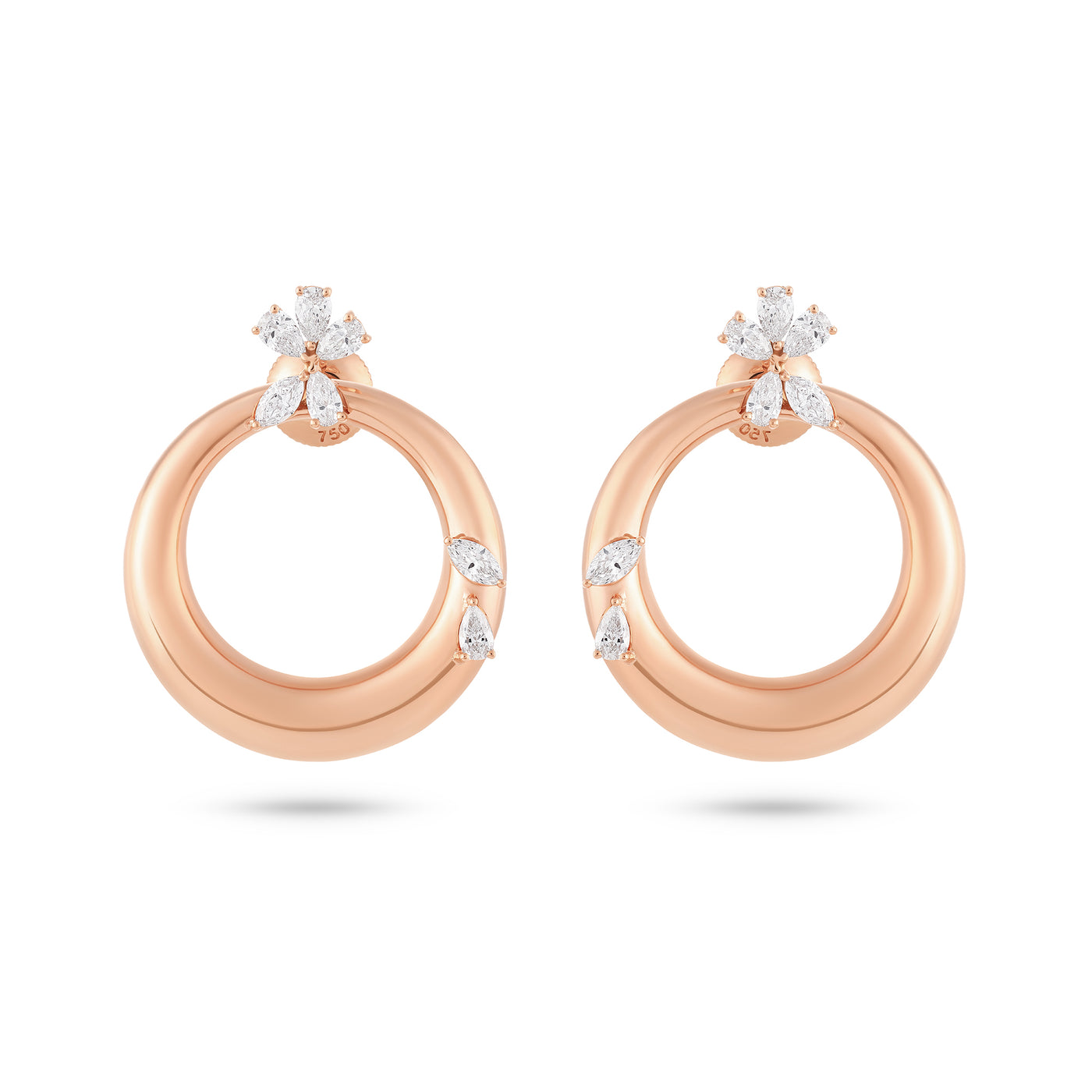 Celestial Crescent Rose Gold earring