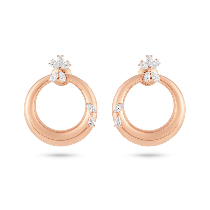 Celestial Crescent Rose Gold earring