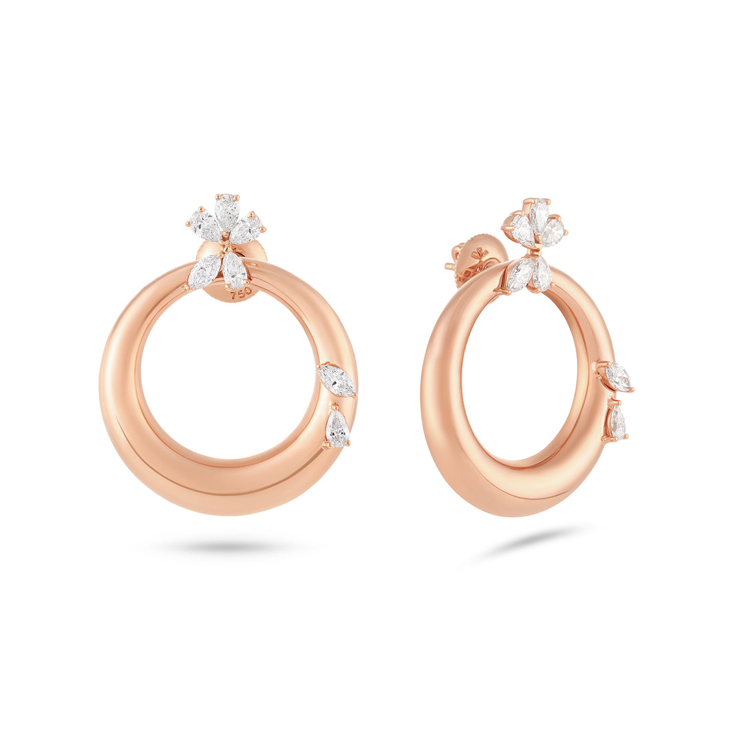 Celestial Crescent Rose Gold earring