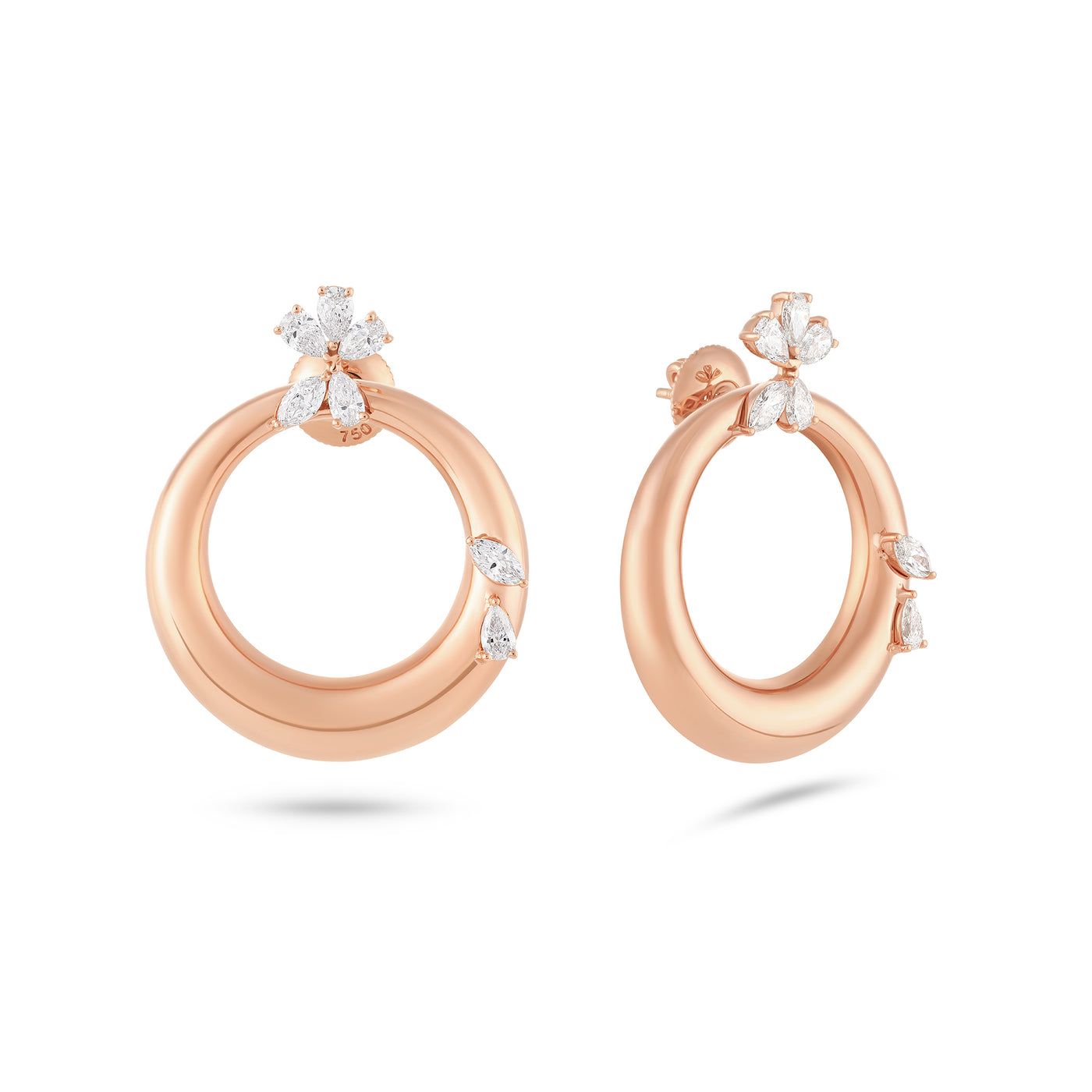 Celestial Crescent Rose Gold earring
