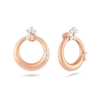 Celestial Crescent Rose Gold earring