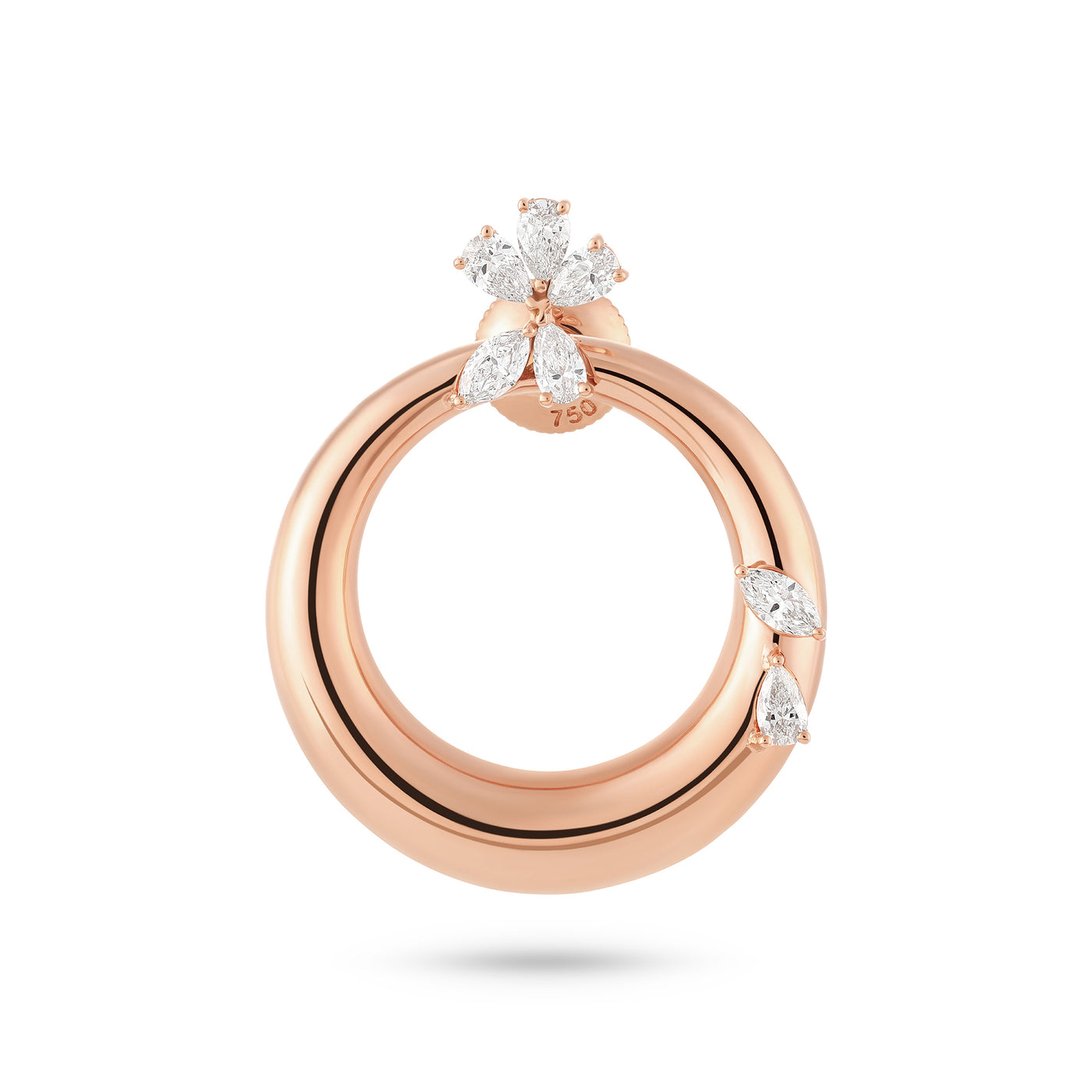 Celestial Crescent Rose Gold earring