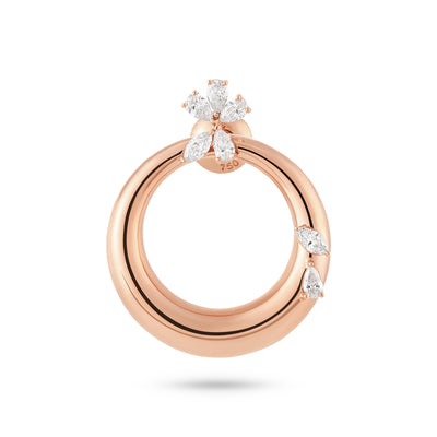 Celestial Crescent Rose Gold earring